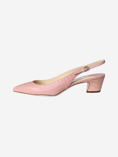 Blush pink croc-embossed slingback shoes - size EU 39.5 Heels Jimmy Choo 