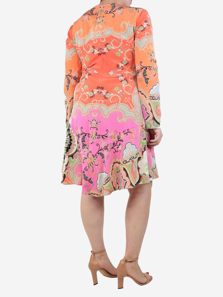 Multicolour floral and paisley mini dress - size UK 14 alternate image