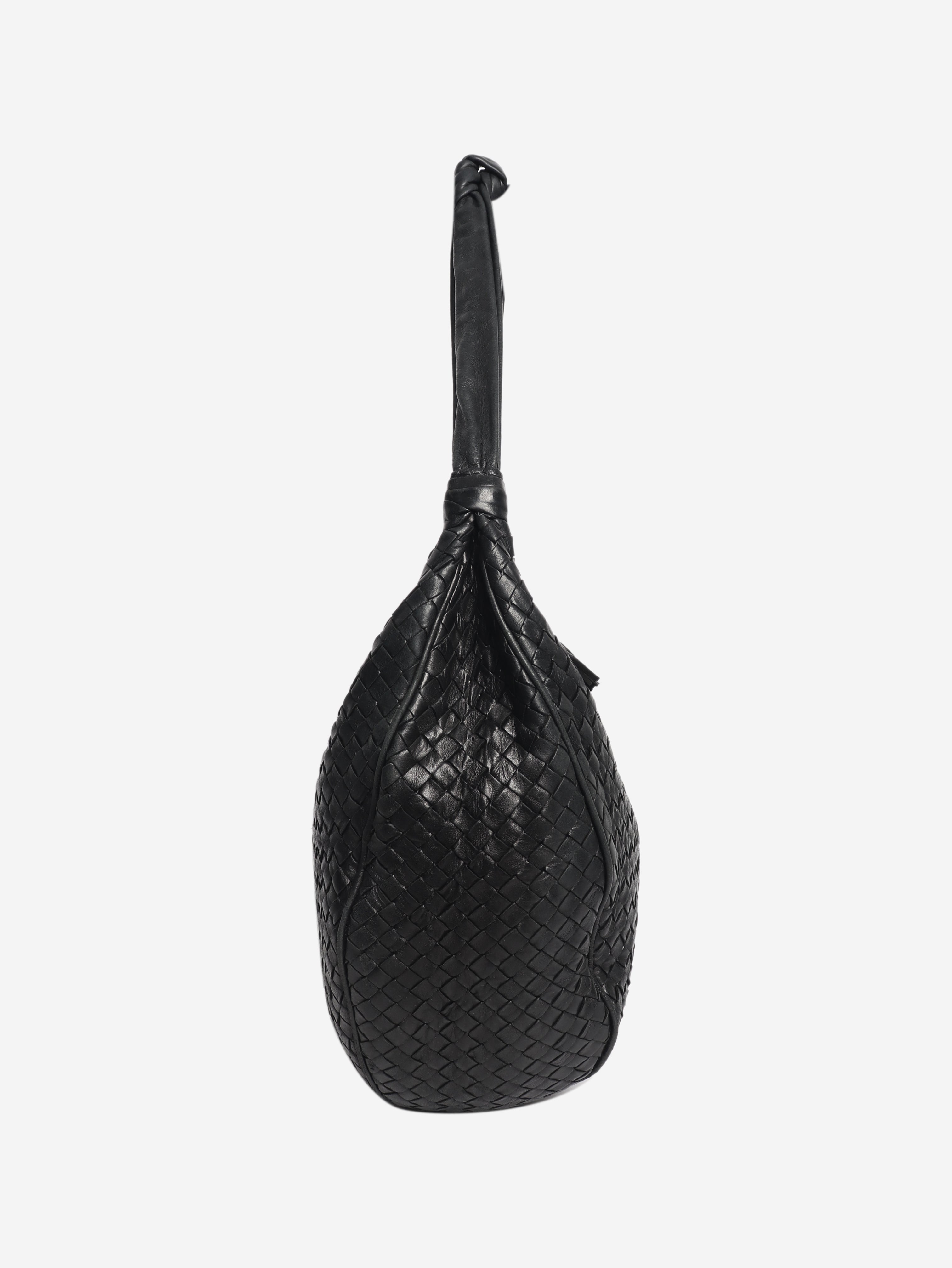 Black Intrecciato hobo bag