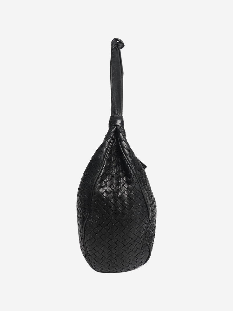 Black Intrecciato hobo bag