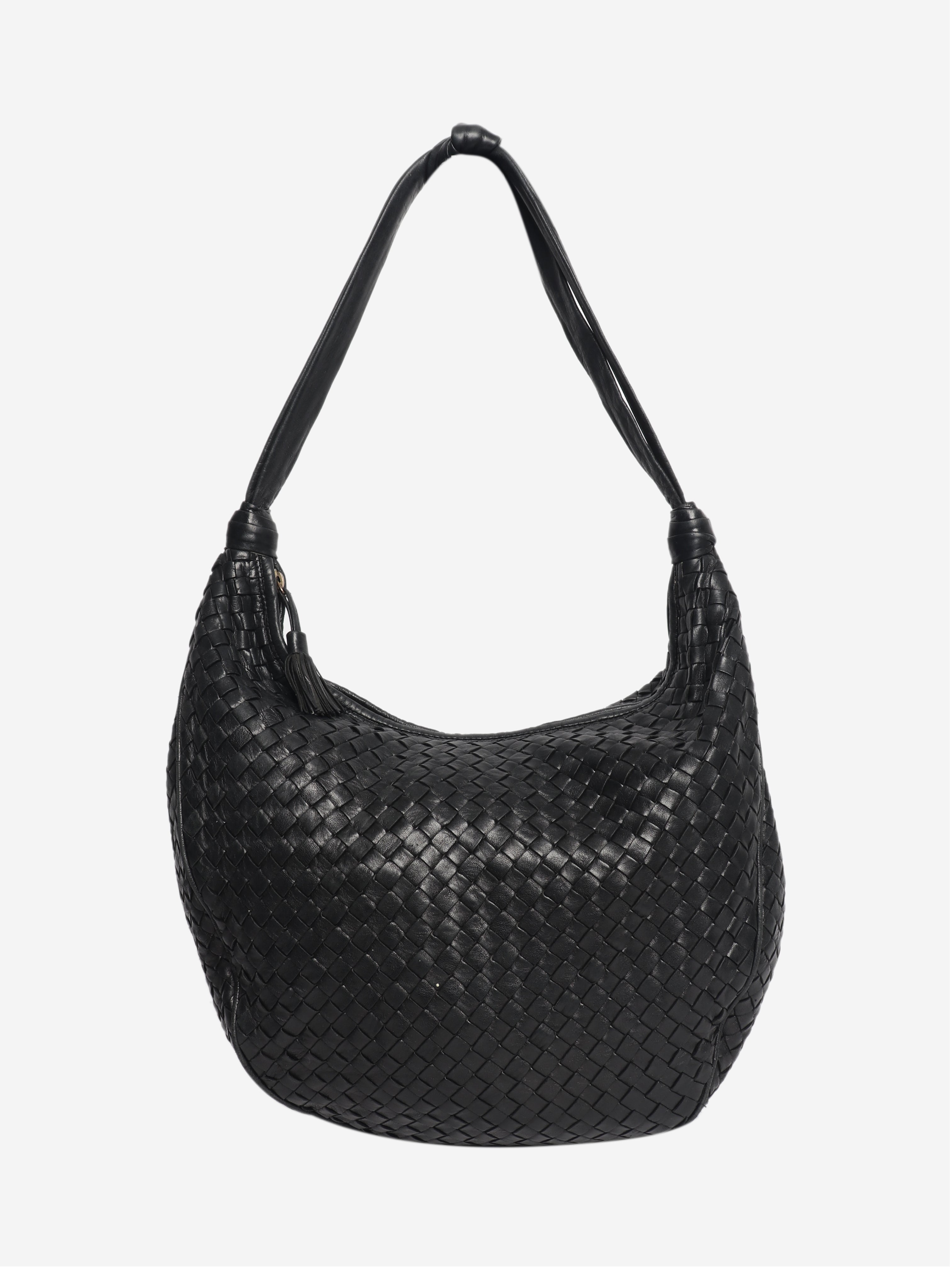 Black Intrecciato hobo bag