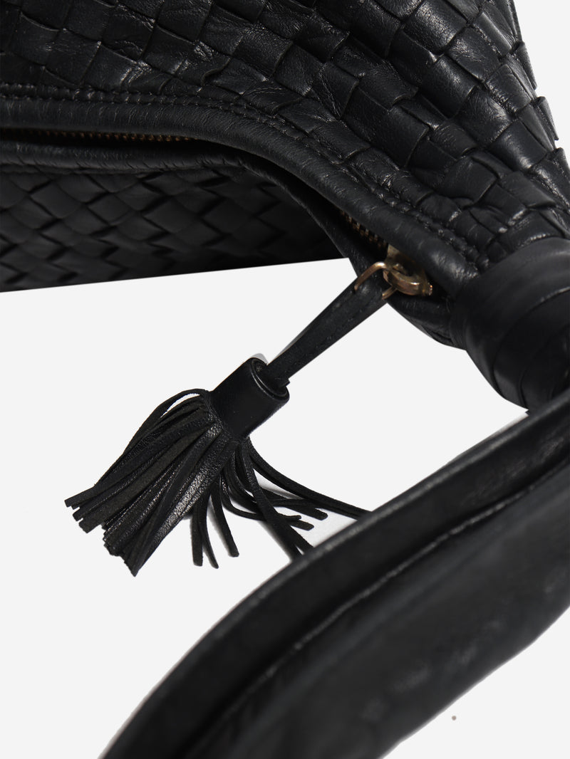 Black Intrecciato hobo bag