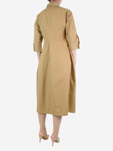 Jil Sander Neutral buttoned midi dress - size UK 8
