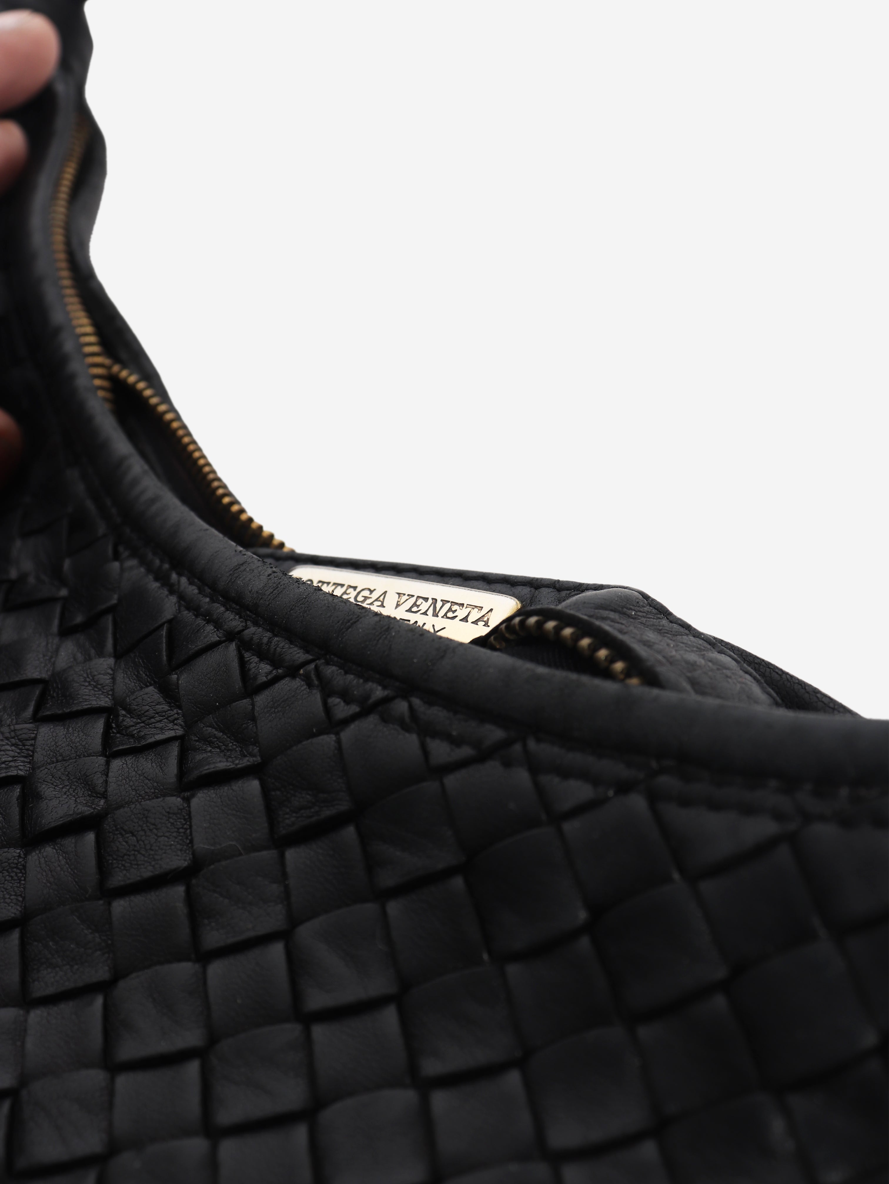 Black Intrecciato hobo bag