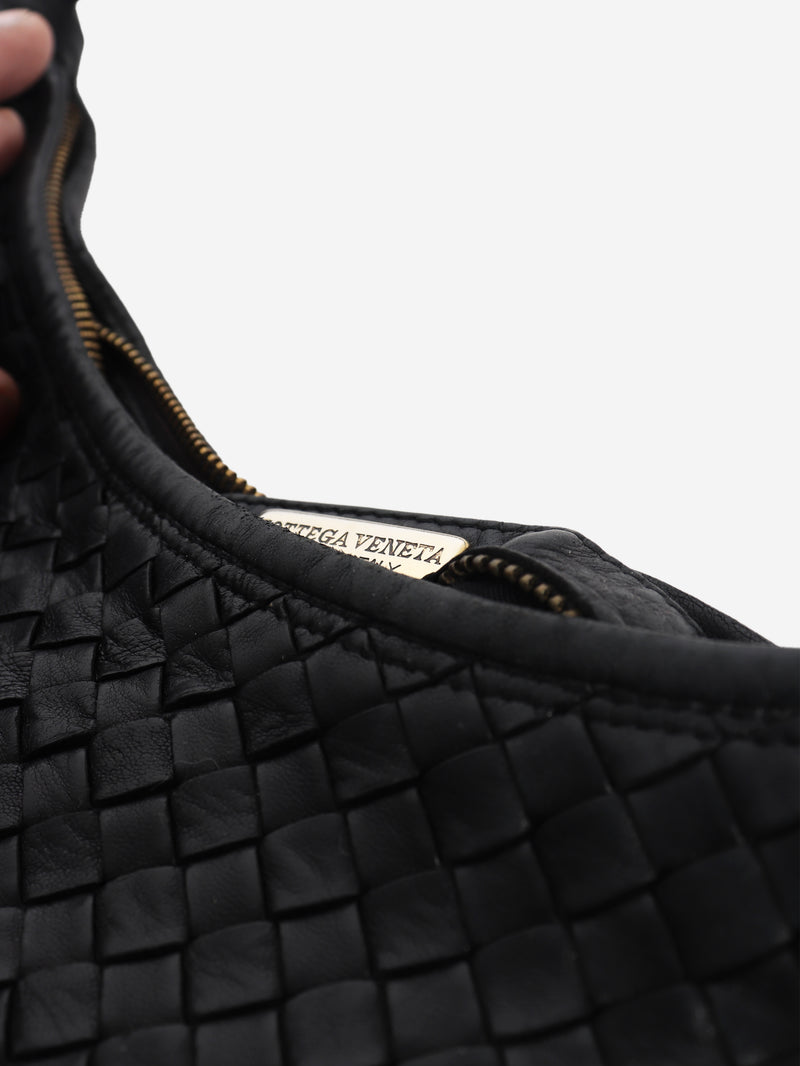 Black Intrecciato hobo bag