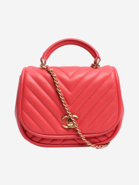 Pink 2017 chevron v-stitch lambskin shoulder bag product image