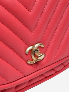 Pink 2017 chevron v-stitch lambskin shoulder bag Shoulder bags Chanel 