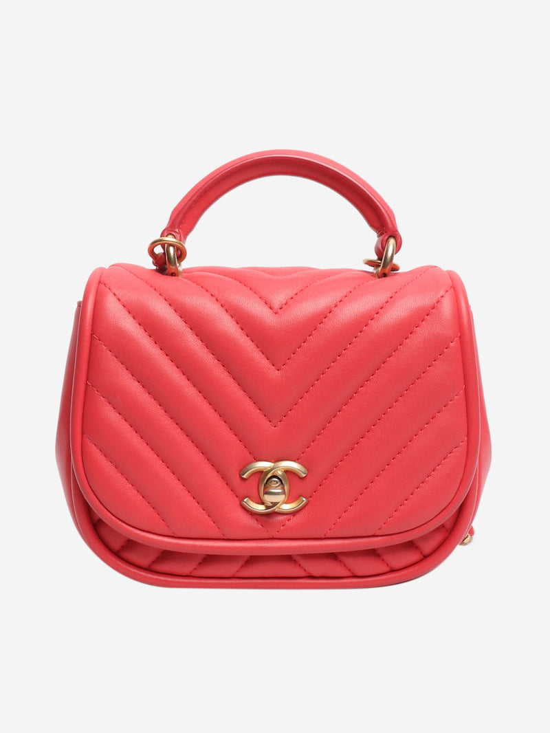 Pink 2017 chevron v-stitch lambskin shoulder bag Shoulder bags Chanel 