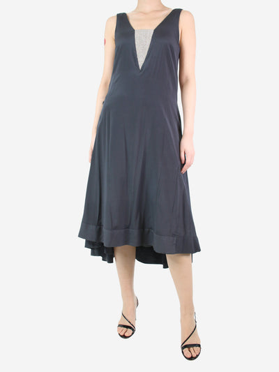 Dark grey sparkly strap dress - size UK 10 Dresses Brunello Cucinelli 