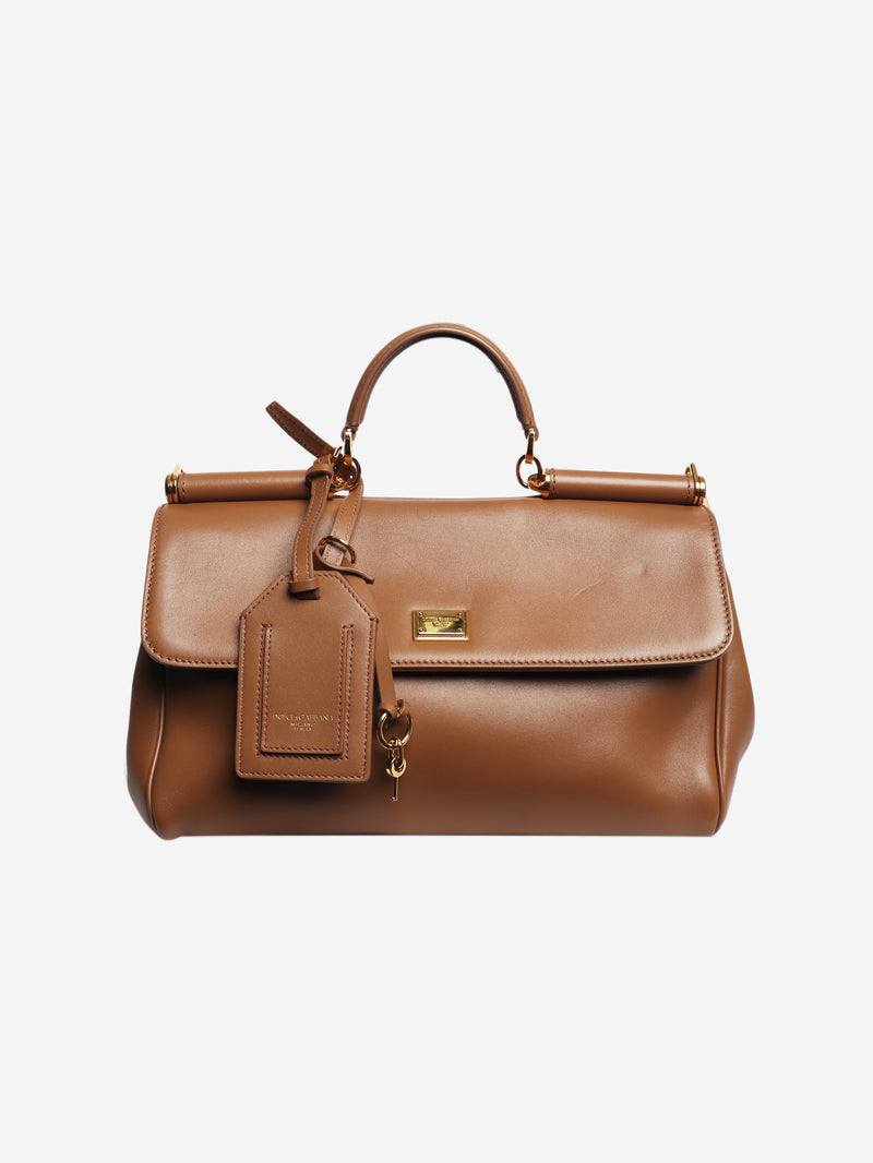 Brown My Sicily leather shoulder bag