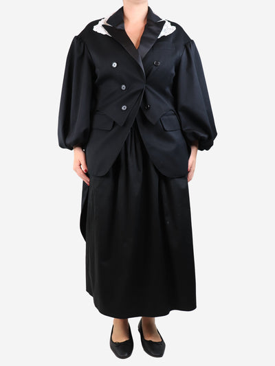 Simone Rocha Black lace-collar double-breasted tailcoat - size UK 12 Coats & Jackets Simone Rocha 