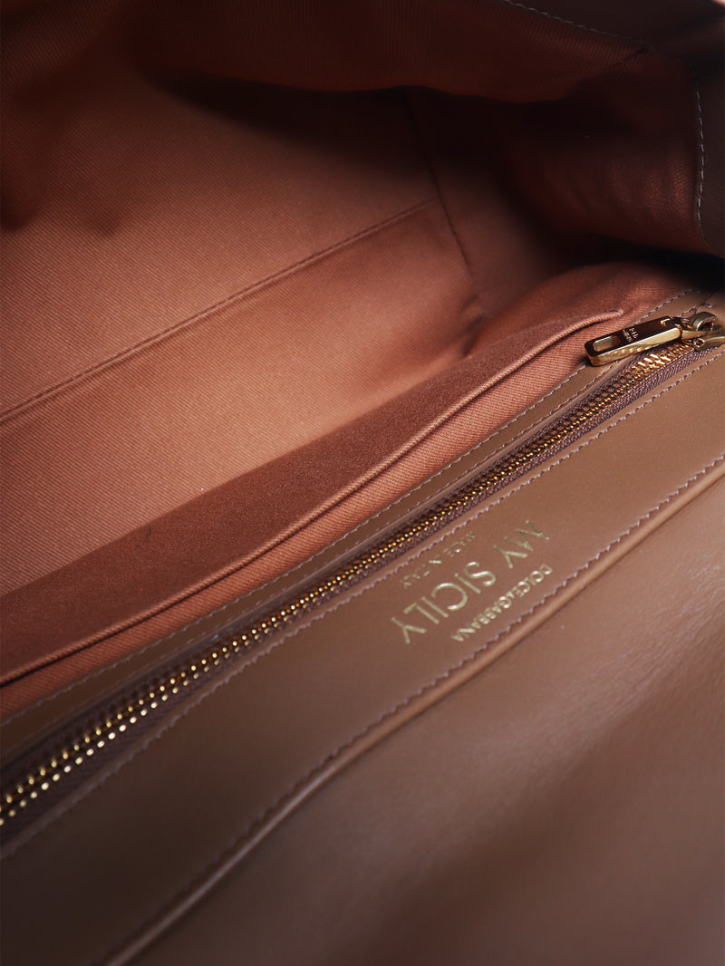 Brown My Sicily leather shoulder bag