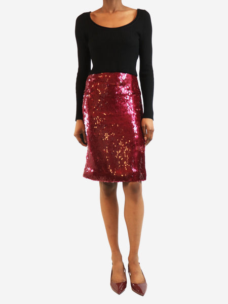 Purple sequin skirt - size UK 4 alternate image