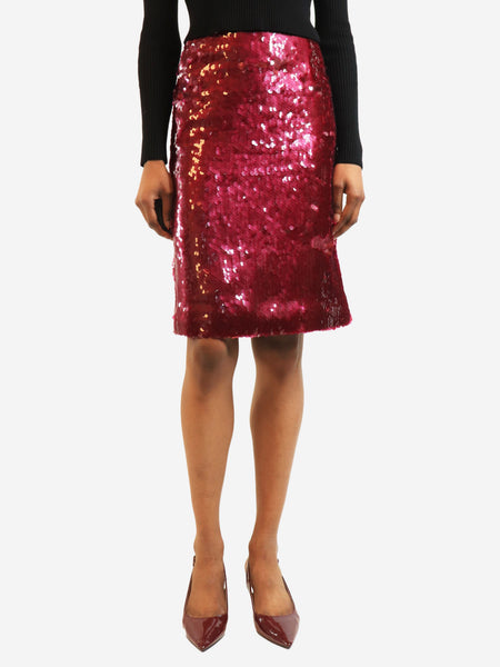 Purple sequin skirt - size UK 4 product image