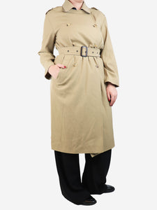 Etro Neutral trench coat with embroidery - size UK 14