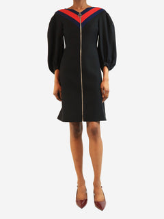 Black long-sleeve zip front midi dress - size UK 4 Dresses Gucci 