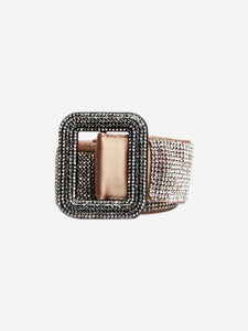 Benedetta Bruzziches Neutral crystal-embellished belt