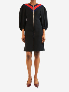 Black long-sleeve zip front midi dress - size UK 4 Dresses Gucci 