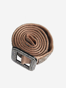 Benedetta Bruzziches Neutral crystal-embellished belt