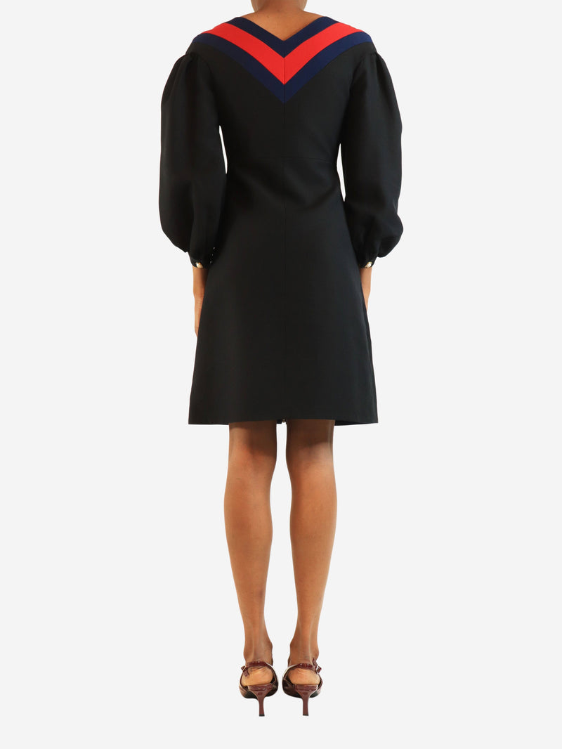 Black long-sleeve zip front midi dress - size UK 4 Dresses Gucci 