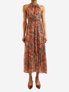 Pink floral lurex maxi dress - size UK 8 Dresses A.L.C. 