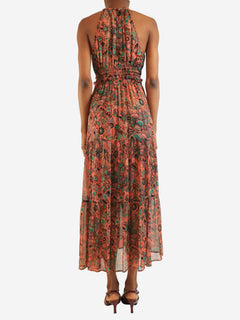 Pink floral lurex maxi dress - size UK 8 Dresses A.L.C. 