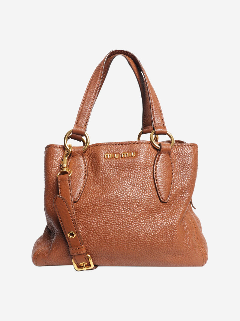 Brown leather 2way bag Top Handle Bags Miu Miu 