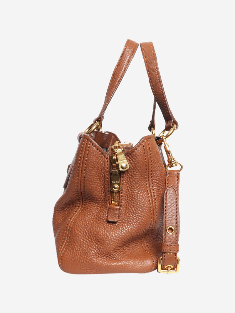 Brown leather 2way bag Top Handle Bags Miu Miu 