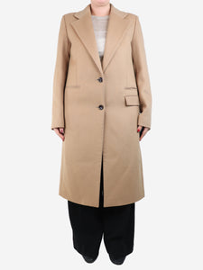 Joseph Beige single-breasted wool coat - size UK 12