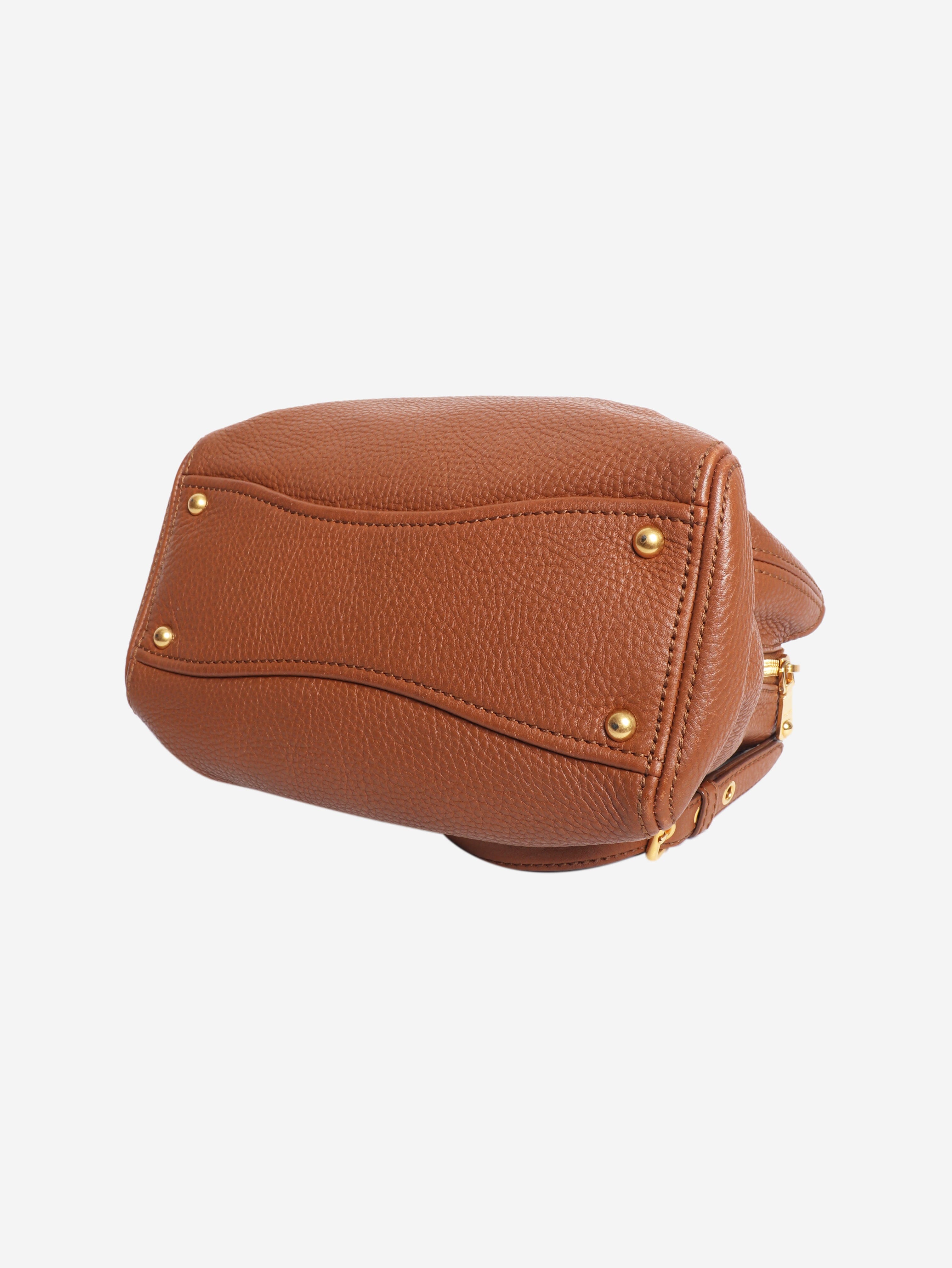 Brown leather 2way bag Top Handle Bags Miu Miu 