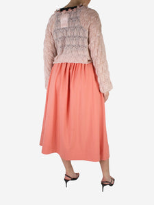 Chinti & Parker Pink button up maxi skirt - size UK 6