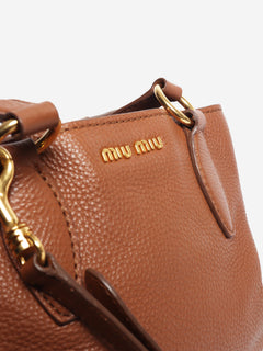 Brown leather 2way bag Top Handle Bags Miu Miu 