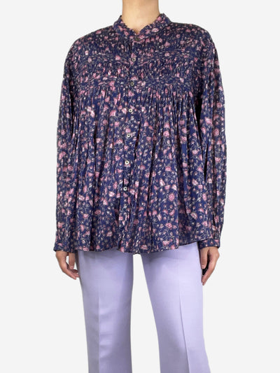 Blue floral-printed peplum shirt - size UK 12 Tops Isabel Marant Etoile 