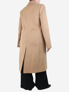 Joseph Beige single-breasted wool coat - size UK 12