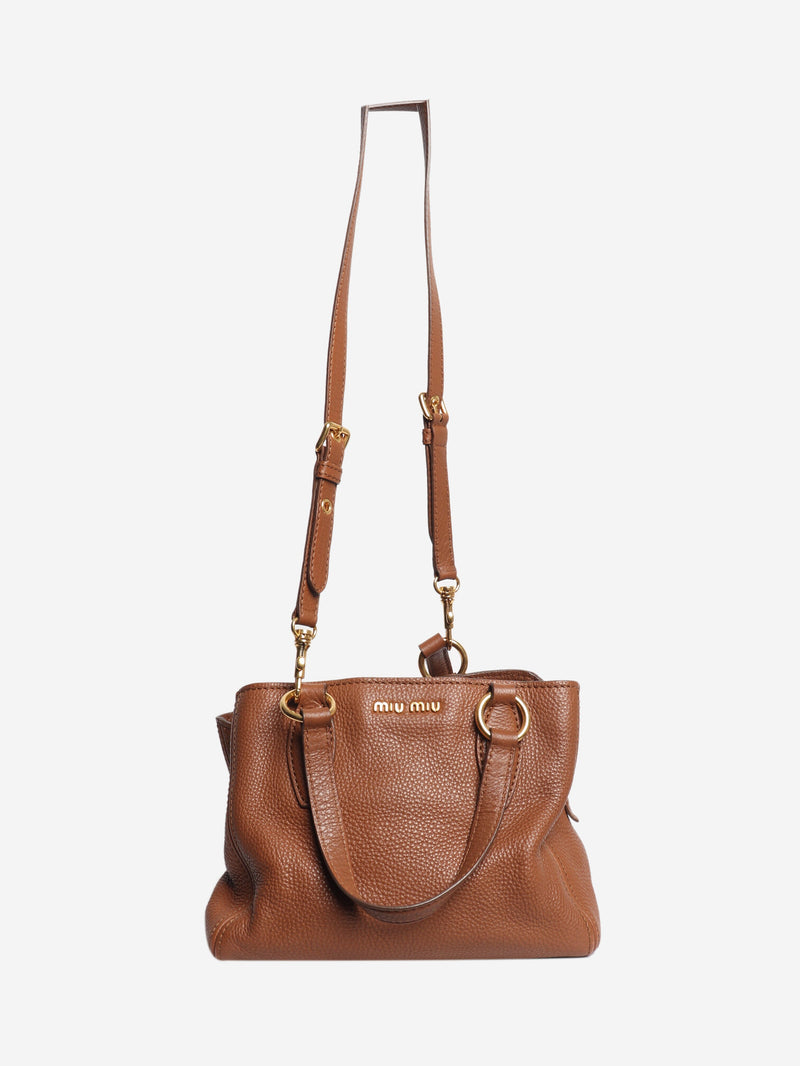 Brown leather 2way bag Top Handle Bags Miu Miu 