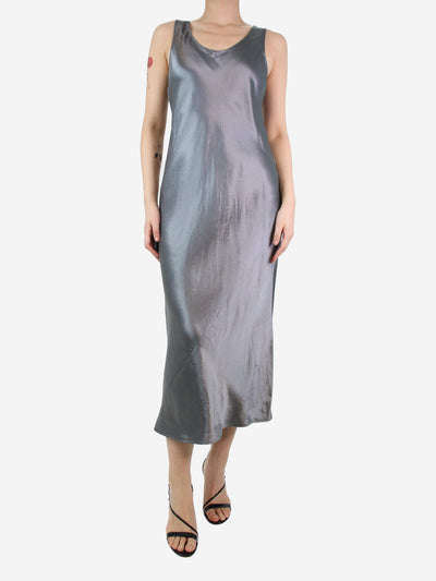 Grey sleeveless satin dress - size UK 12 Dresses Max Mara Leisure 