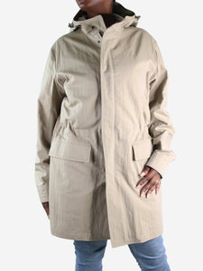 Loro Piana Neutral zip-up hooded rain jacket - size L