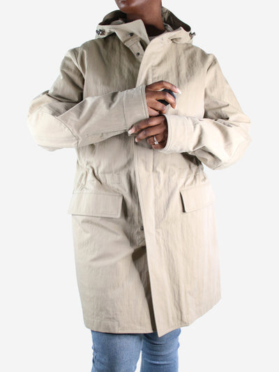 Neutral zip-up hooded rain jacket - size L Coats & Jackets Loro Piana 