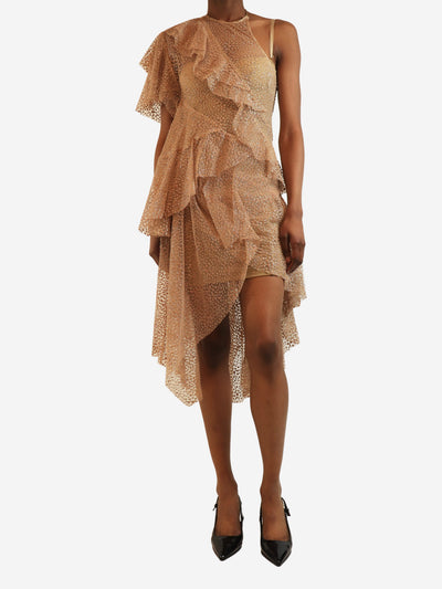 Blush pink glittery one shoulder polka-dot dress - size UK 8 Dresses zimmermann 
