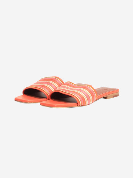 Orange leather square-toe sandals - size EU 37 alternate image