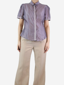 Burberry Lilac short-sleeved shirt - size UK 12