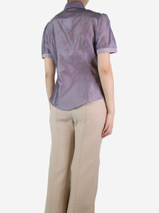 Burberry Lilac short-sleeved shirt - size UK 12