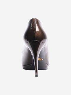 Brown patent buckle pumps - size EU 37.5 (UK 4.5) Heels Prada 