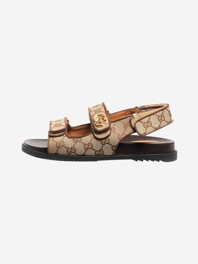 Brown GG Monogram sandals - size EU 40.5 Flat Sandals Gucci 