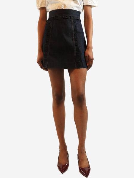 Dark-wash denim ruffle skirt - size UK 6 product image