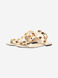 Valentino Cream Rockstud flat sandals - size EU 41