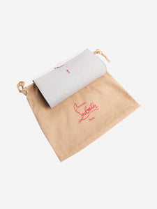 Christian Louboutin Silver glitter palmette clutch