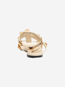 Valentino Cream Rockstud flat sandals - size EU 41