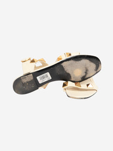 Valentino Cream Rockstud flat sandals - size EU 41