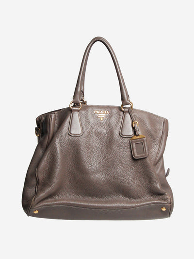 Brown Vitello Daino top handle bag Top Handle Bags Prada 